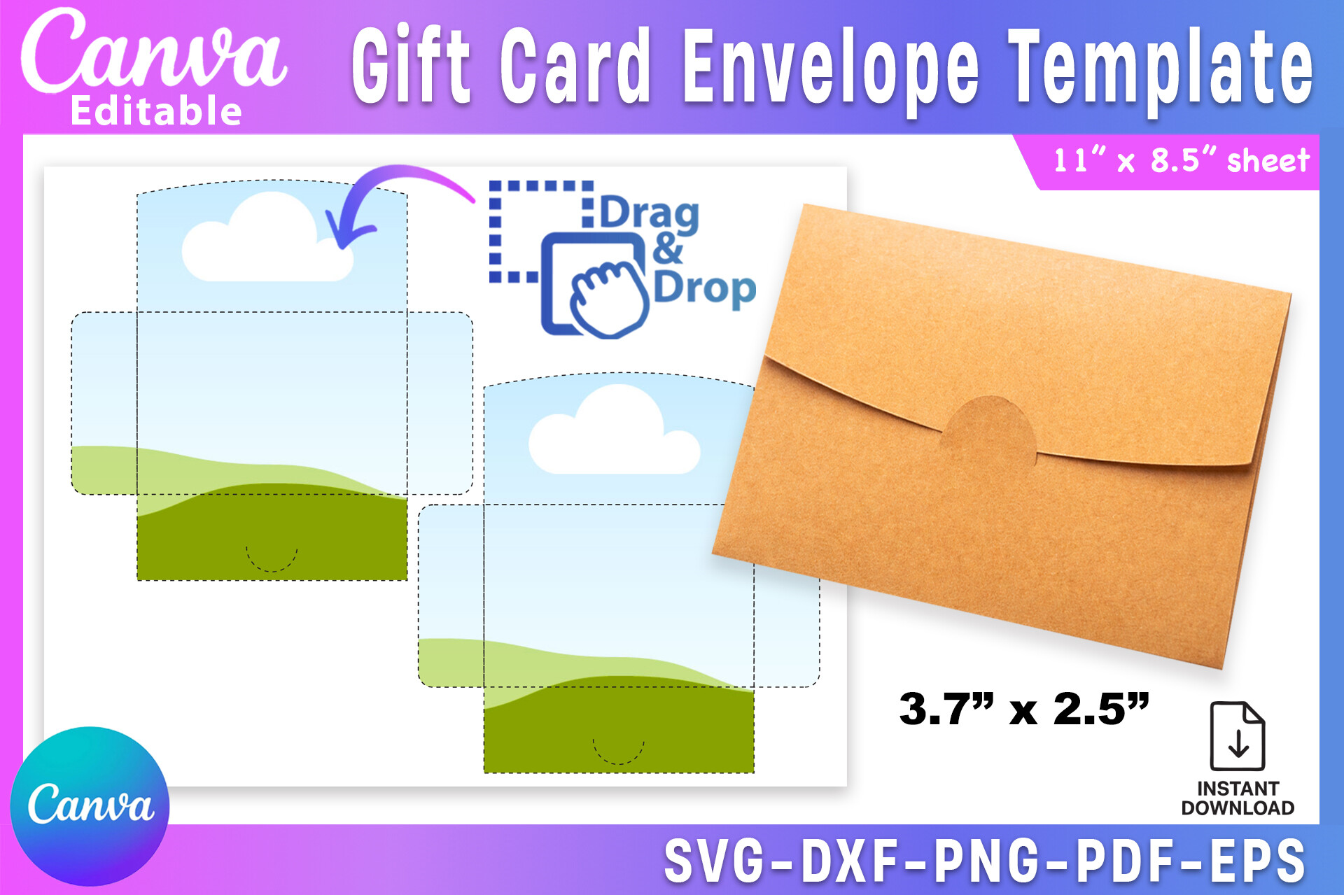 Gift Card Envelope Canva Template