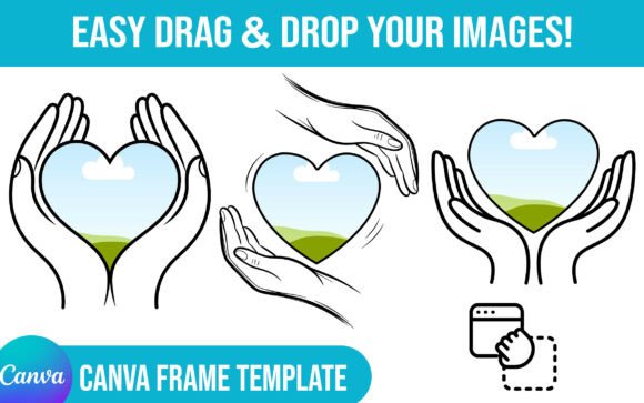 Heart Valentine Canva Frame Template