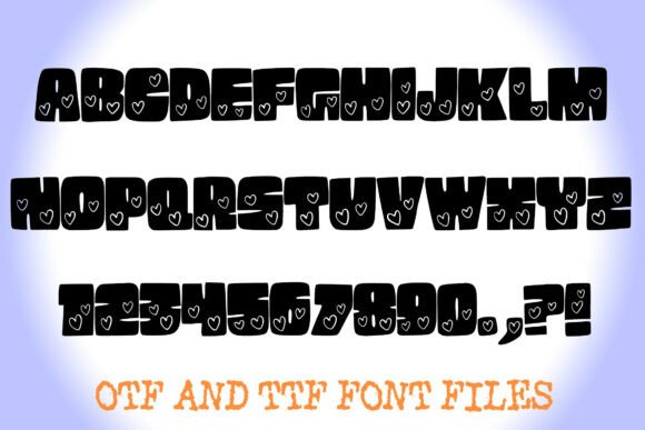 Love Heart Block Font PNG with transparent background - Preview 1