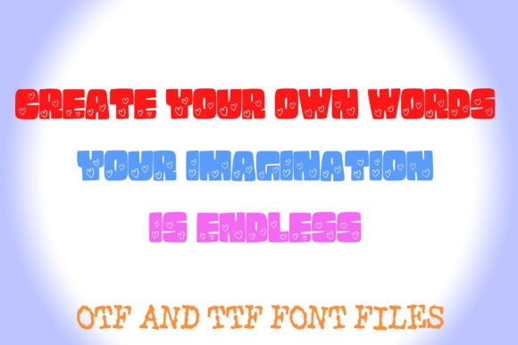 Love Heart Block Font PNG with transparent background - Preview 2