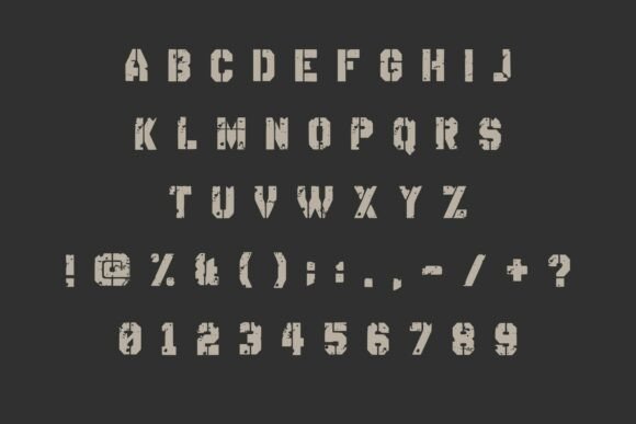 Monster Stencil Font PNG with transparent background - Preview 3