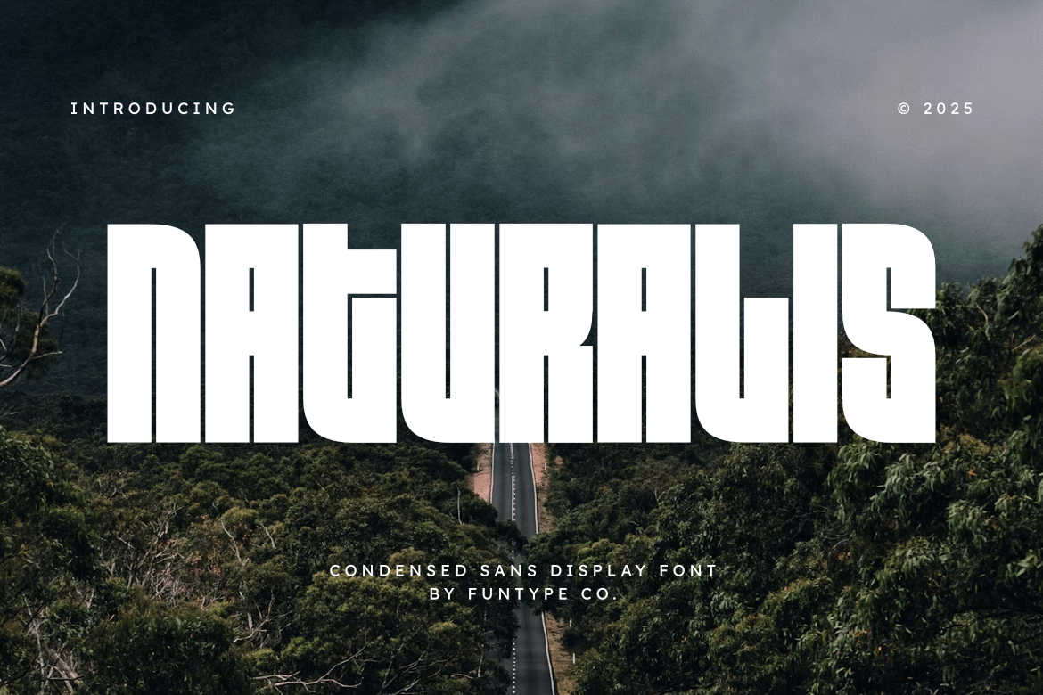Naturalis preview: condensed sans-serif poster typeface