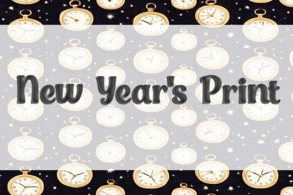 New Year's Print Font PNG with transparent background - Preview 1