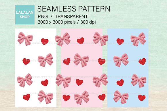 Pink Knit Bow & Heart Seamless Pattern