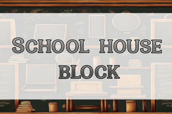 School House Block Font PNG with transparent background - Preview 1