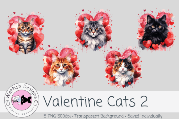 Valentine Cats Set 2