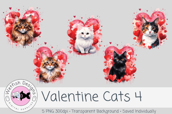 Valentine Cats Set 4