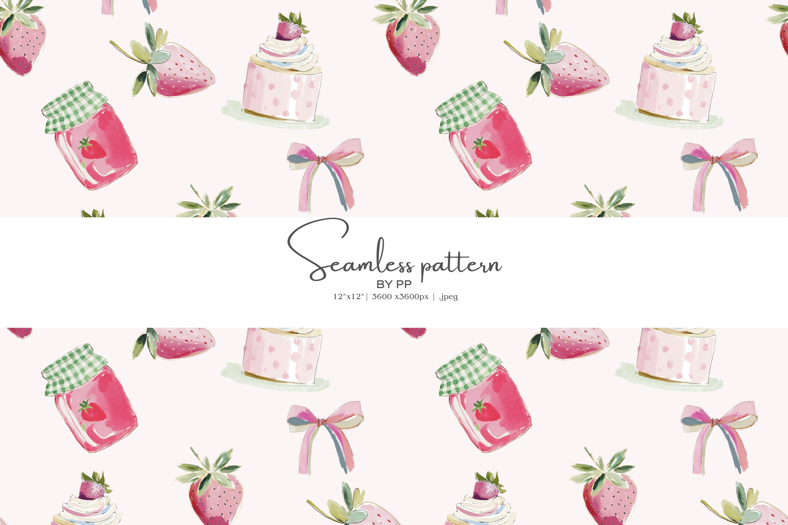 Strawberry Pattern Graphic by Pink Studio Art · Creative Fabrica