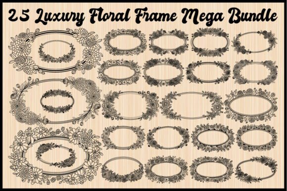 25 Luxury Floral Frame Mega Bundle