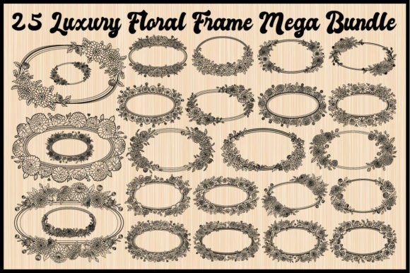 25 Luxury Floral Frame Mega Bundle