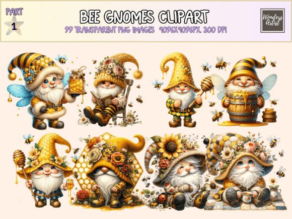 Bee Gnomes Clipart