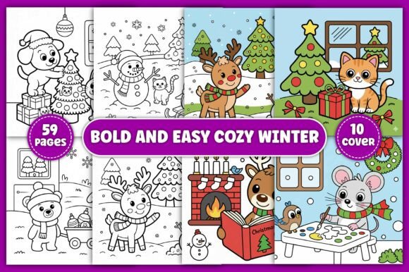 Bold and Easy Cozy Winter Coloring Pages