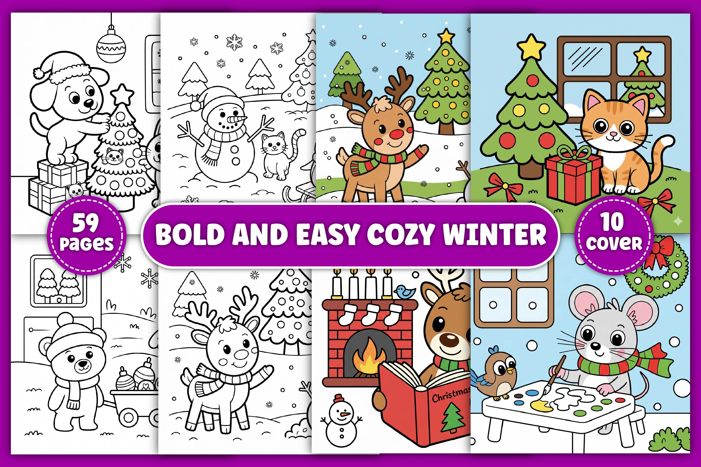Bold and Easy Cozy Winter Coloring Pages
