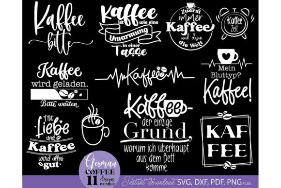 German Coffee Quotes Bundle SVG