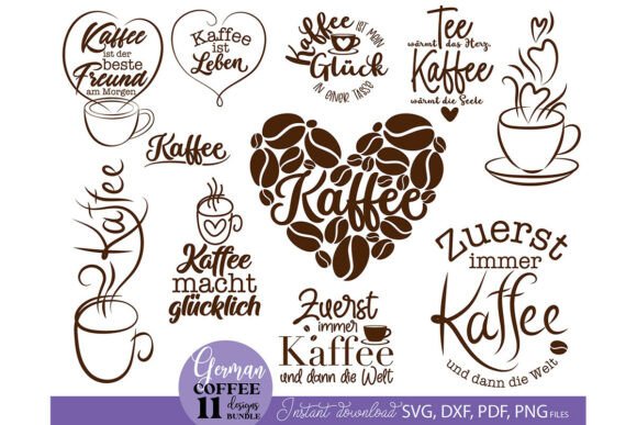 German Coffee SVG Bundle Kaffee Sprüche