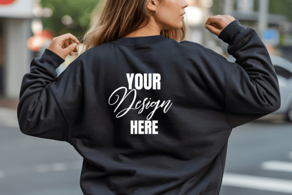 Gildan 18000 Back Side Sweatshirt Mockup