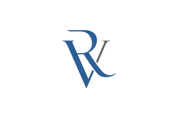 Initial VR or RV Monogram Logo Design