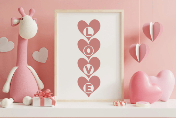 Kids Valentine Heart Font PNG with transparent background - Preview 2