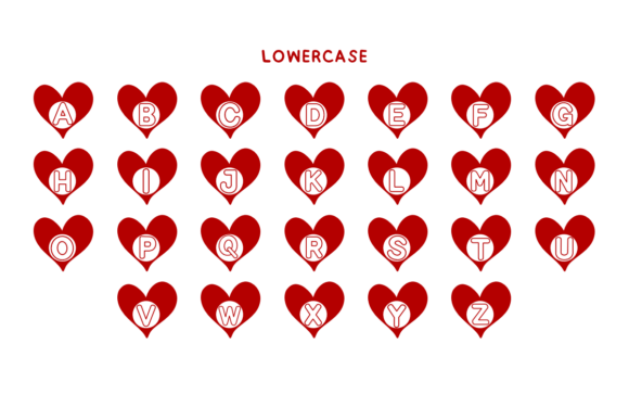 Kids Valentine Heart Font PNG with transparent background - Preview 6