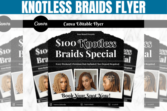 Knotless Braids Flyer, Braids Flyer