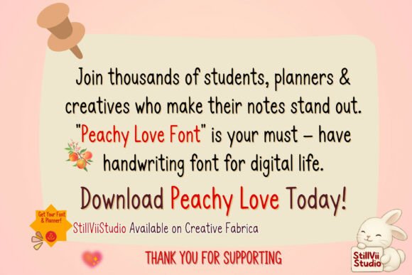 Peachy Love Font PNG with transparent background - Preview 6
