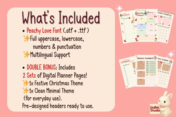 Peachy Love Font PNG with transparent background - Preview 1