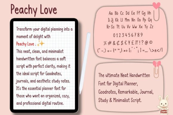 Peachy Love Font PNG with transparent background - Preview 4