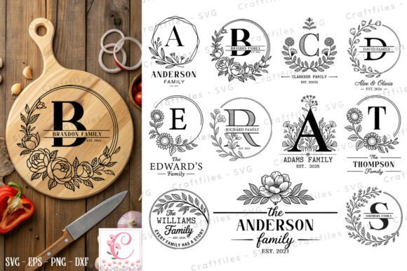 Personalized Floral Letter Monogram SVG Graphic Crafts By Craftfiles-SVG