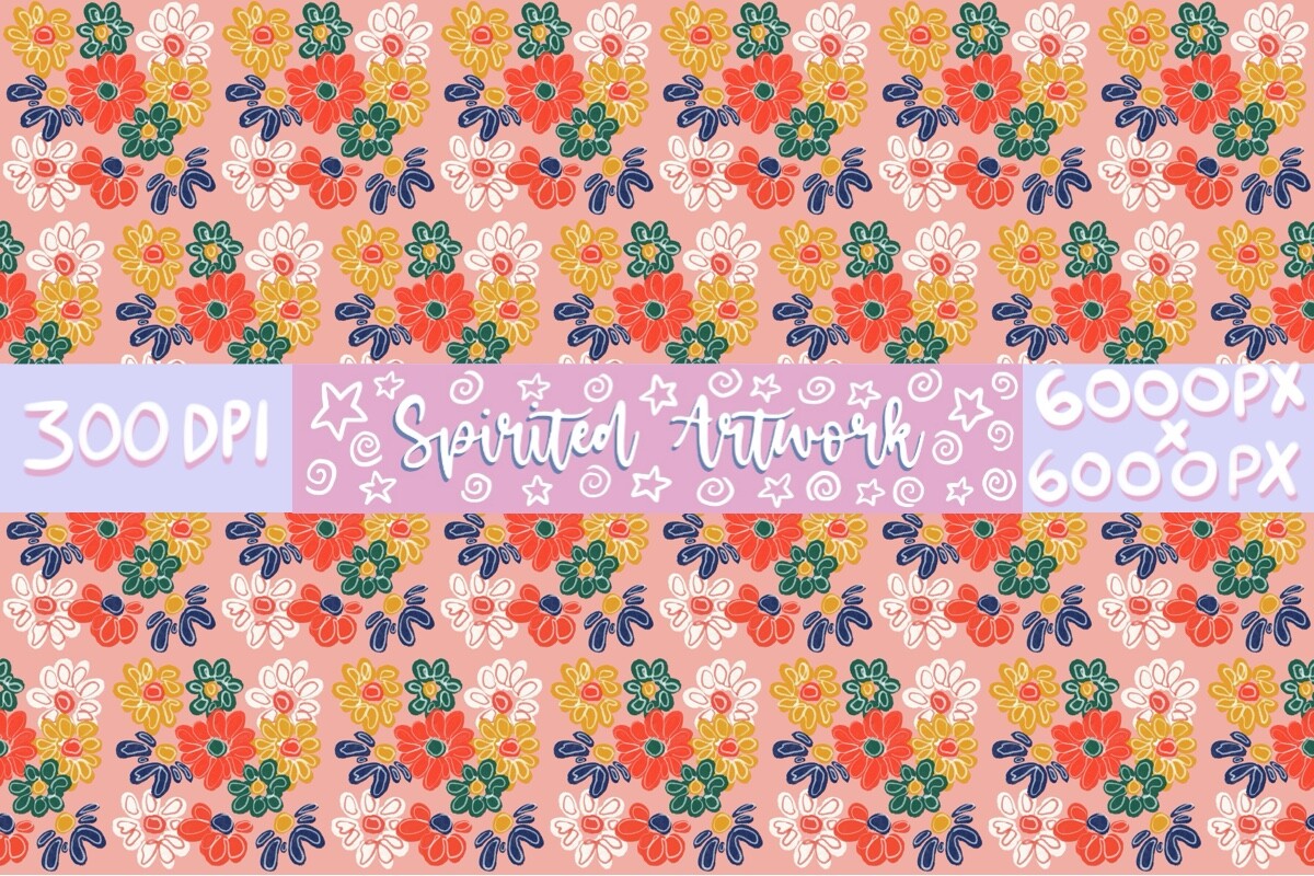 Retro Groovy Abstract Floral Pattern