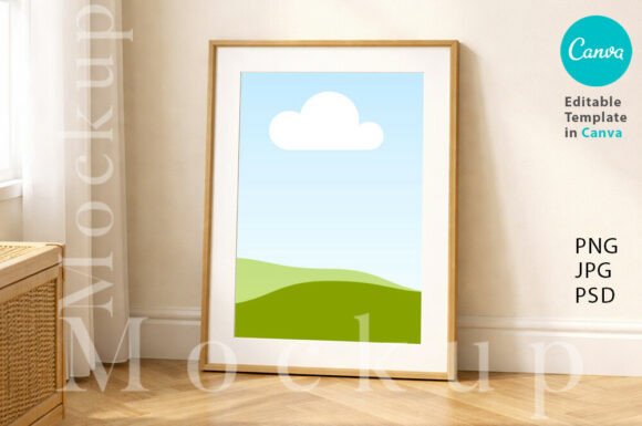 Simple Thin Wood Frame Mockup