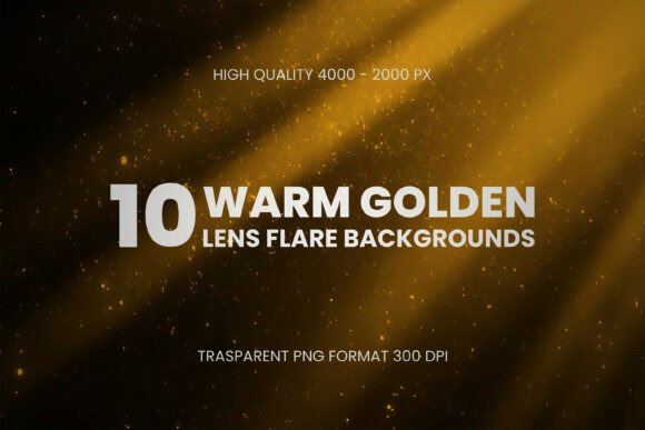 10 Warm Golden Lens Flare Backgrounds
