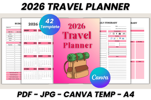 2026 Travel Planner Canva Template