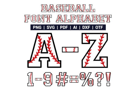 Preview specimen of Baseball Alphabet decorative font