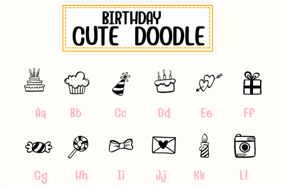 Birthday Cute Doodle Font - Preview 1