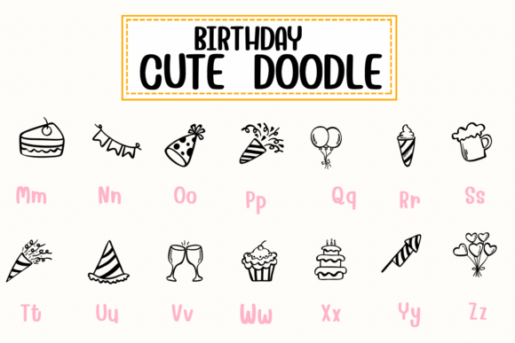 Birthday Cute Doodle Font - Preview 2