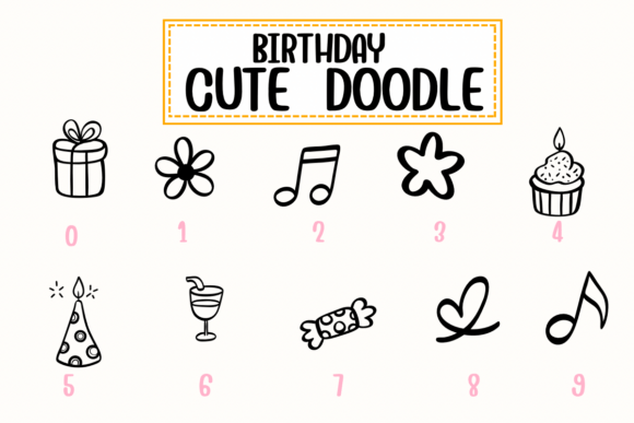 Birthday Cute Doodle Font - Preview 3