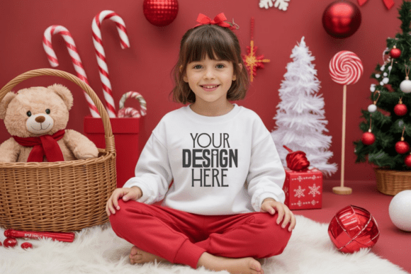 Christmas Kids Sweatshirt Mockup
