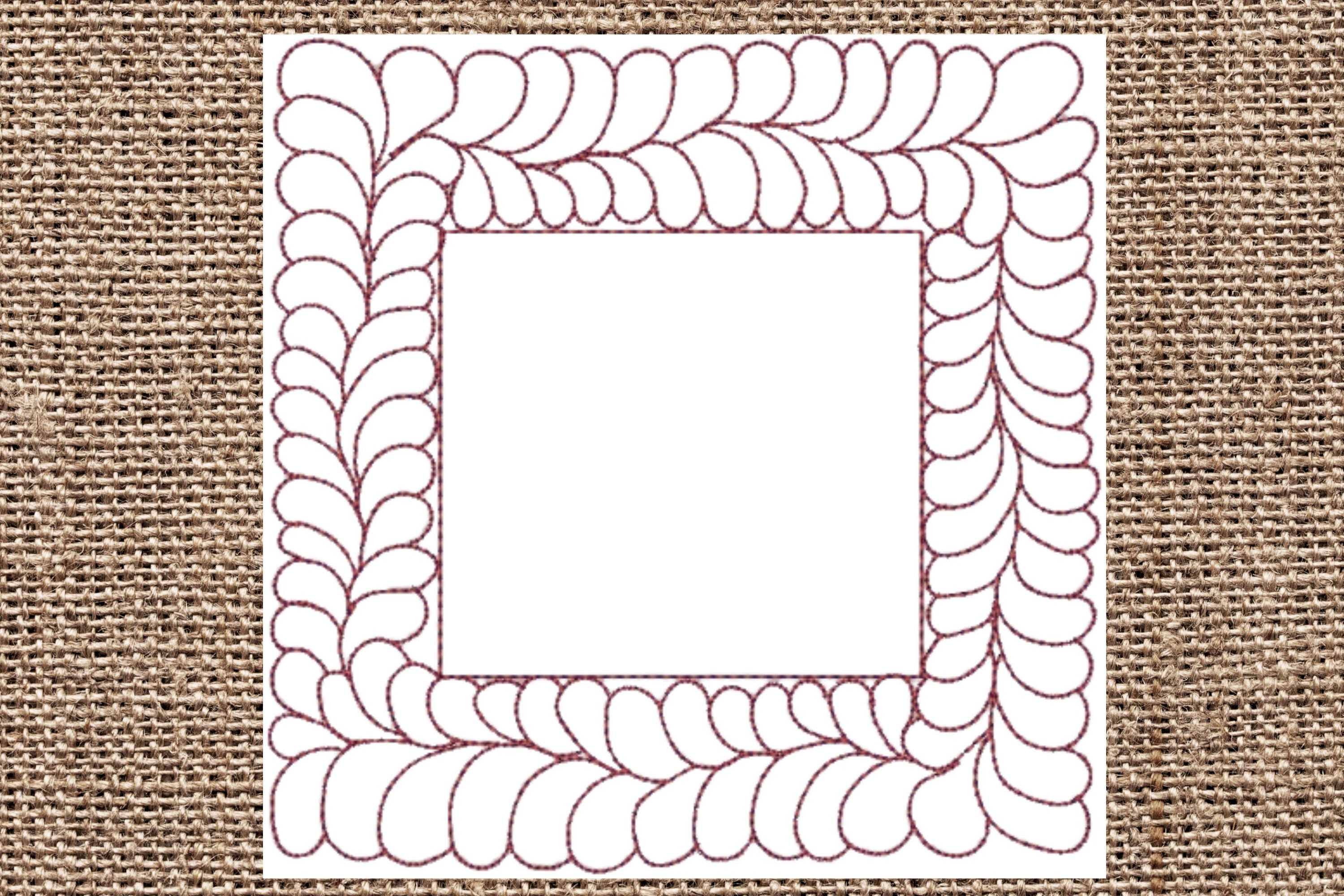 Feather Embroidered Border/Frame