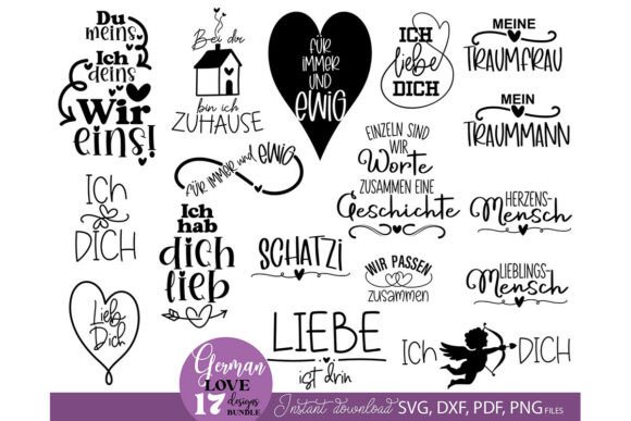 German Bundle Design Romantische Sprüche