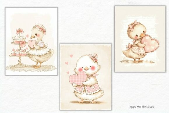Goose Valentine's Day Digital Papers