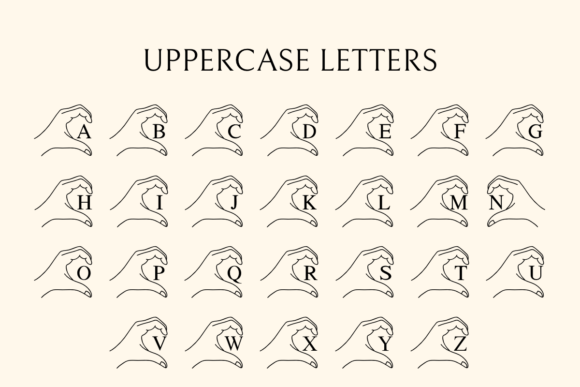 Heart Emblem Monogram Font PNG with transparent background - Preview 6