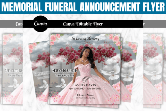Memorial Funeral Announcement Flyer