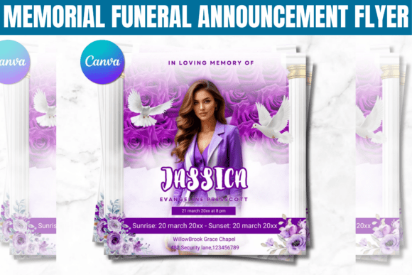 Memorial Funeral Announcement Flyer