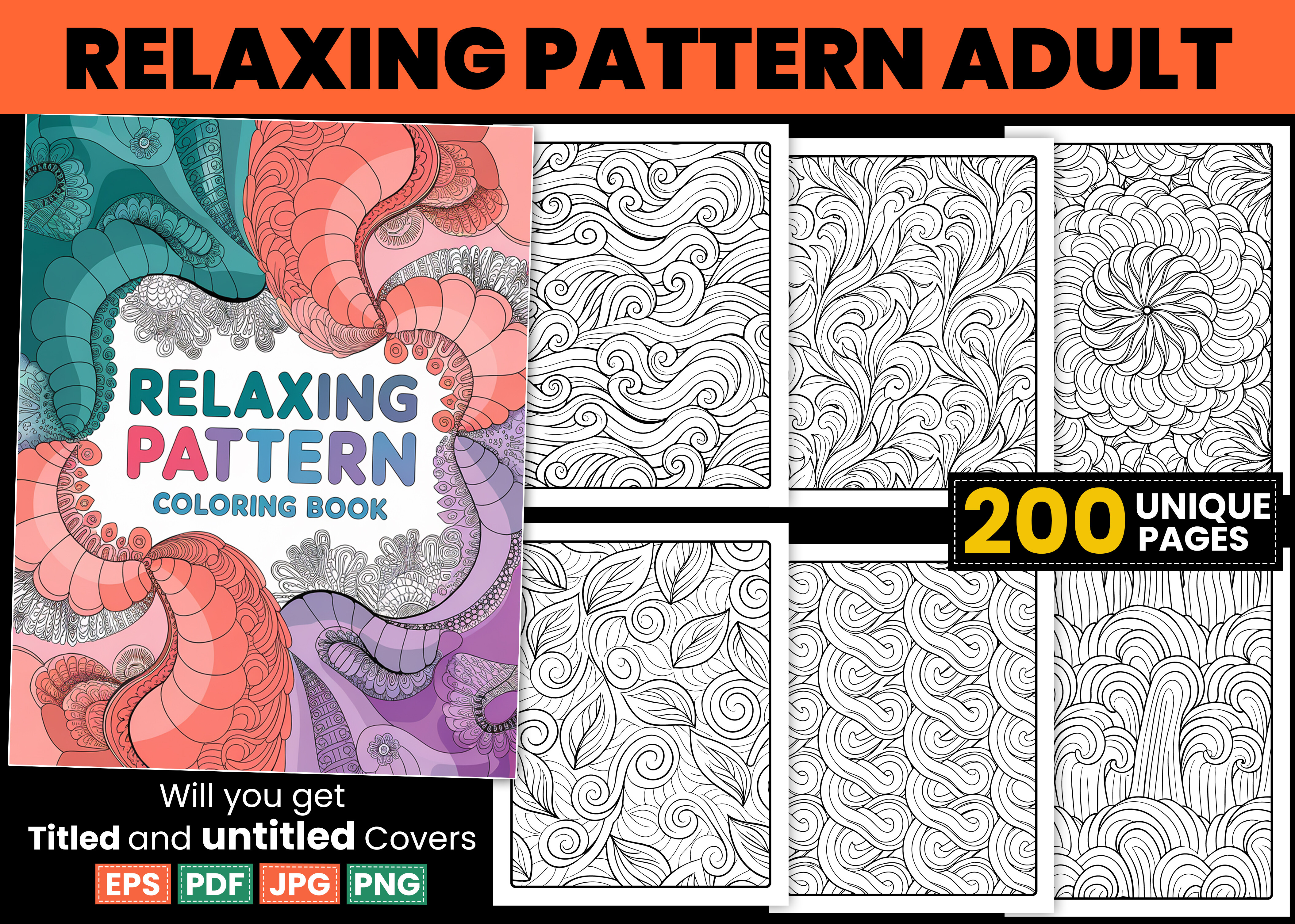 Relaxing Pattern Adult Coloring Book