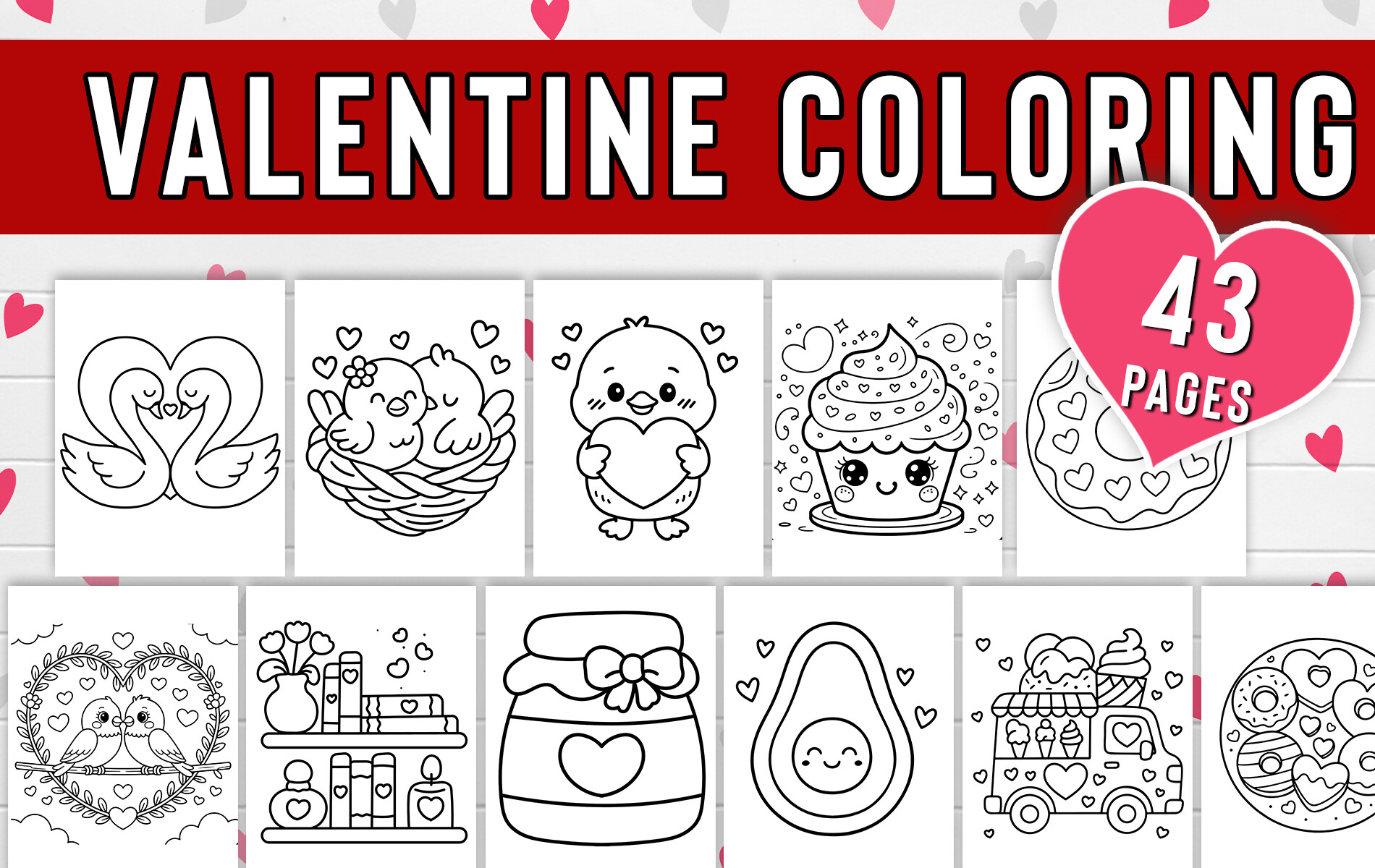 43 Valentine's Day Coloring Pages