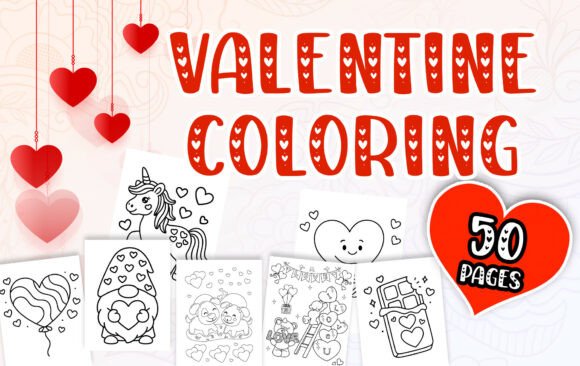 50 Valentine Coloring Pages for Kids