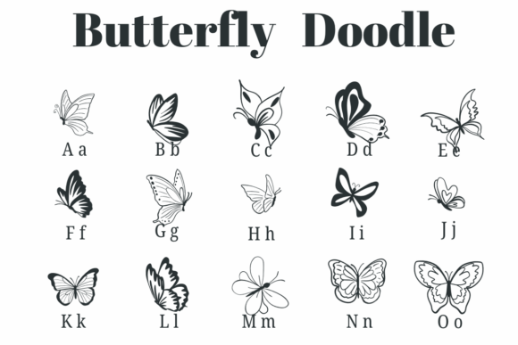 Butterfly Doodle Font - Preview 1