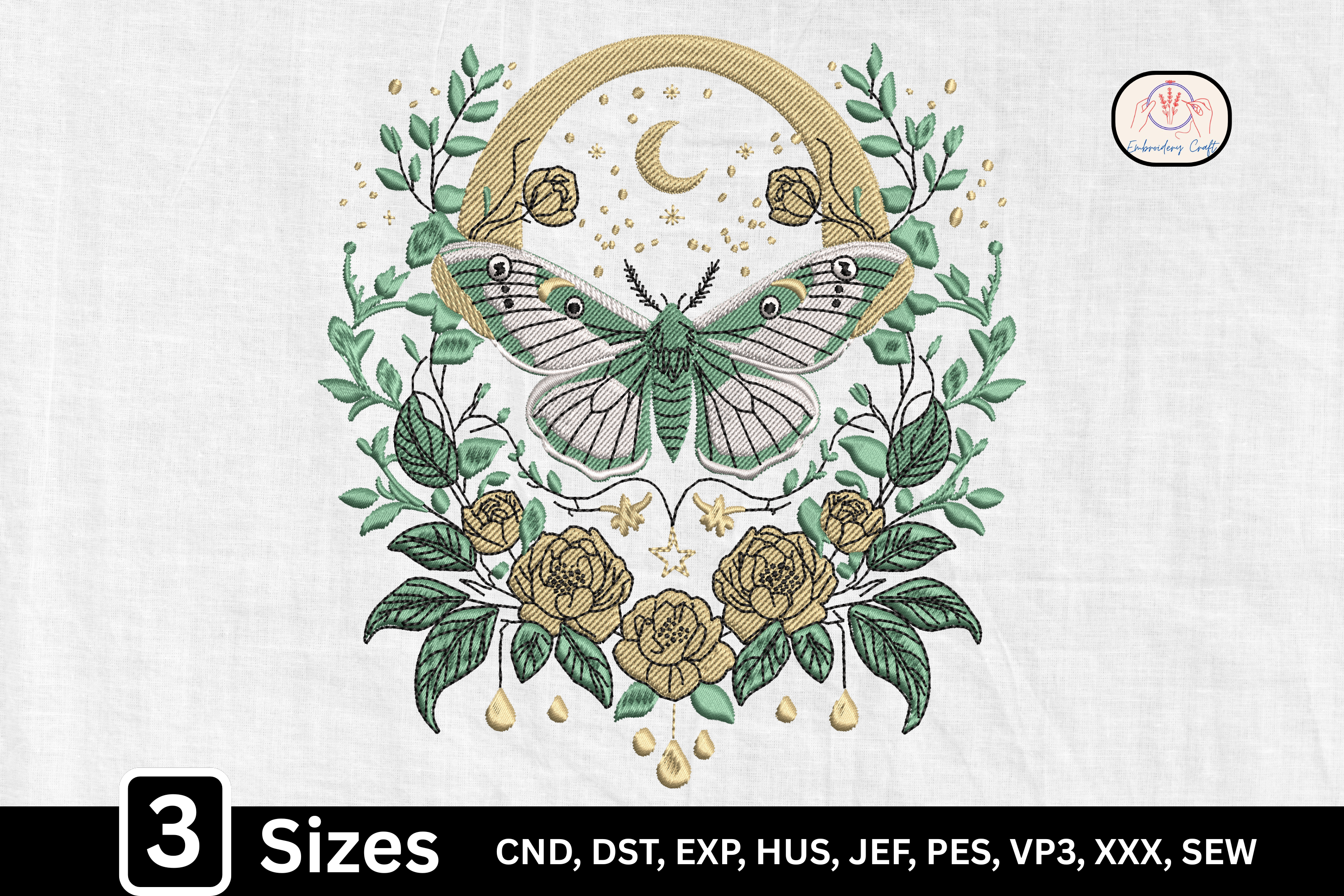 Celestial Green Moon Butterfly Moth