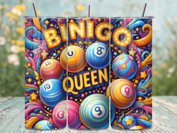 Colorful Bingo Queen Balls Tumbler Wrap