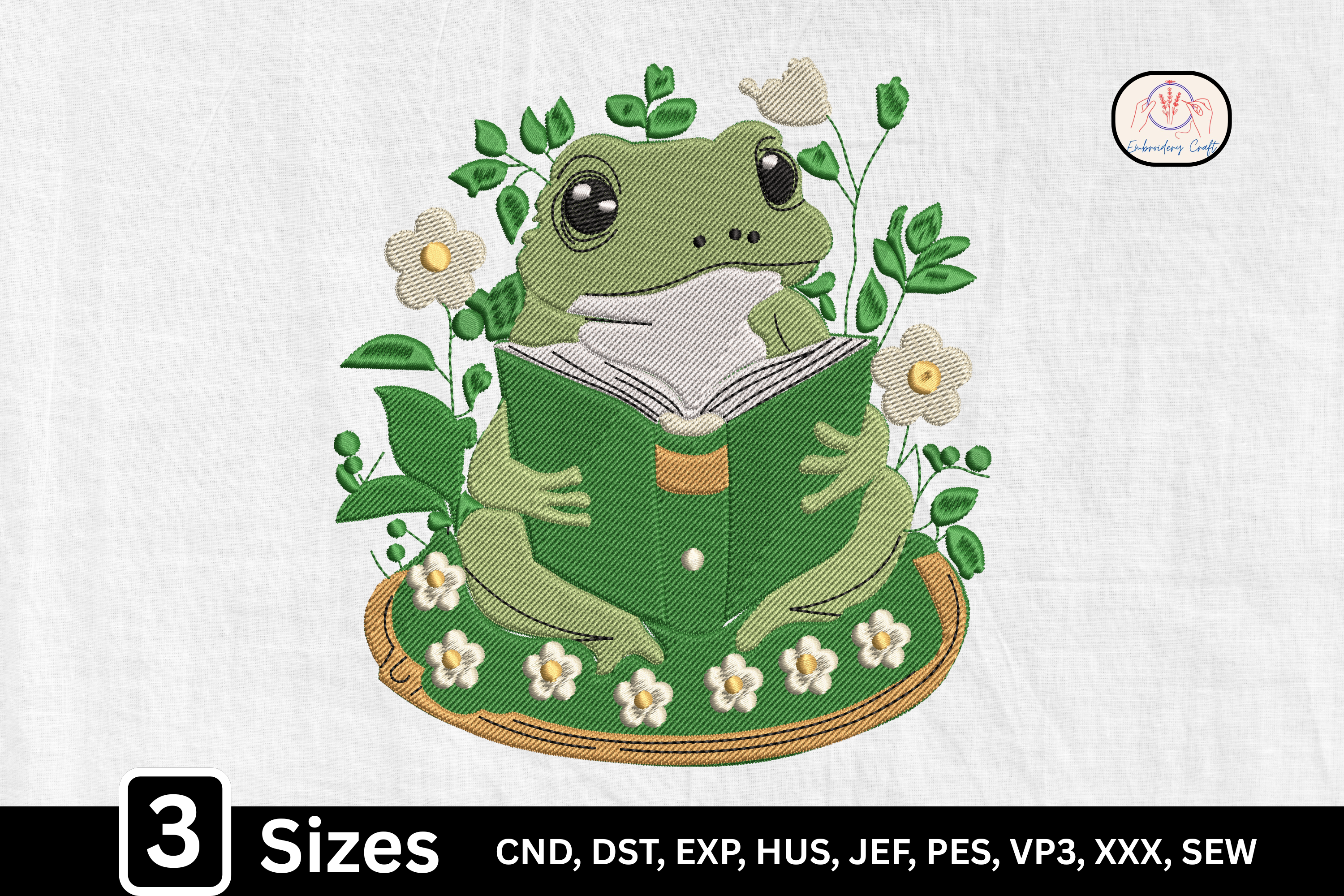 Cottagecore Cute Frog Reading Book